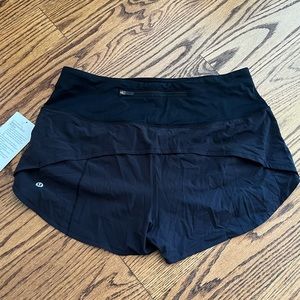 Lululemon speed up shorts size 8 black NWT